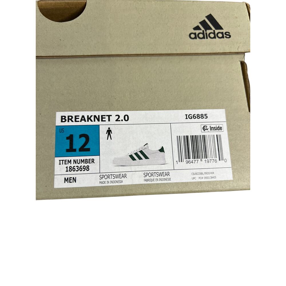 adidas Breaknet 2.0 Cloud White Collegiate Green - Picture 9 of 9